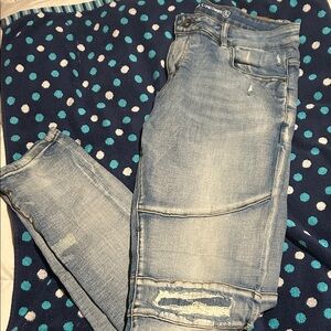 Men's Light Blue Straight Jeans